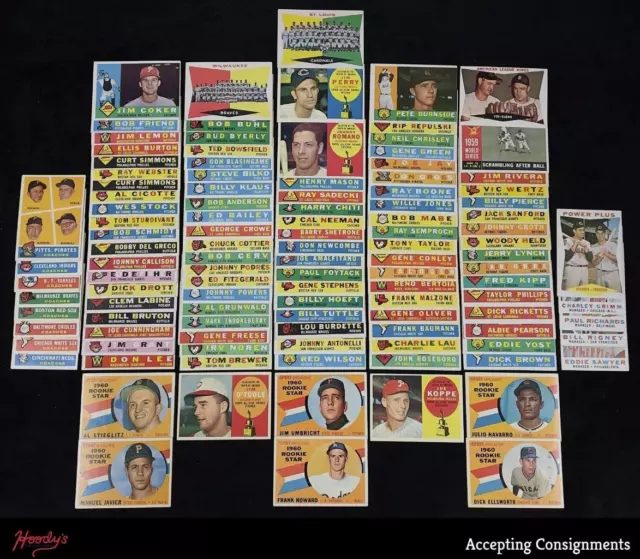 Lot of 116 1960 Topps Vintage Baseball DODGERS, BRAVES, CUBS, RED SOX VG/EX - EX