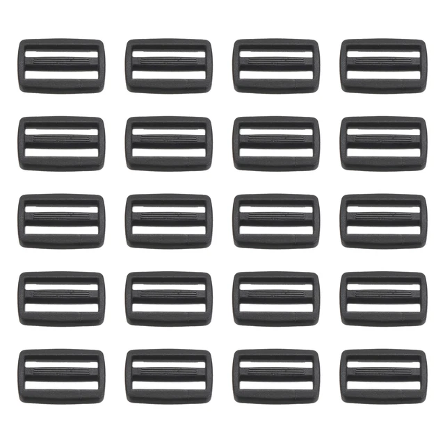 Paquete de 1" 50 hebillas deslizantes Tri-Glide correa cierre de correa negro