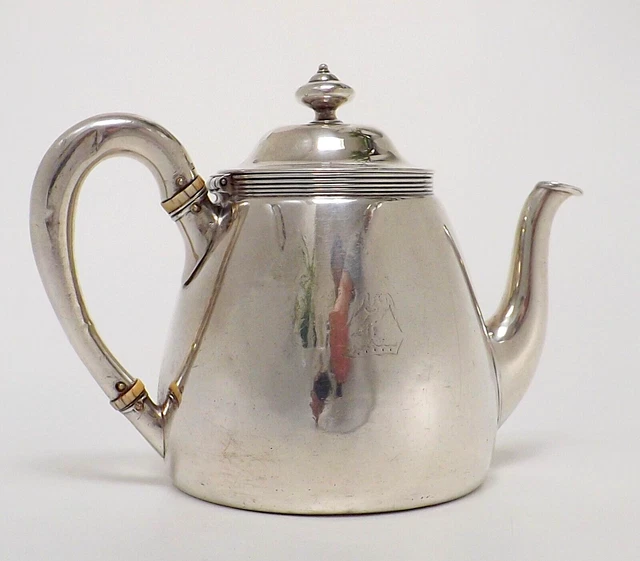 1865 Teiera Argento Sterling Sterling 1865 Vittoriano ALFRED AVORIO 391g Dettaglio Aquila su Coronetta