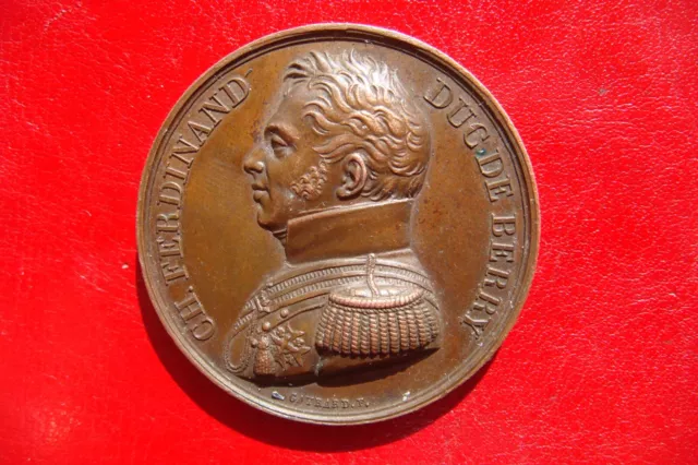 1820 France Medal Assassination of Ferdinand Duc de Berry By Paul Joseph Raymond