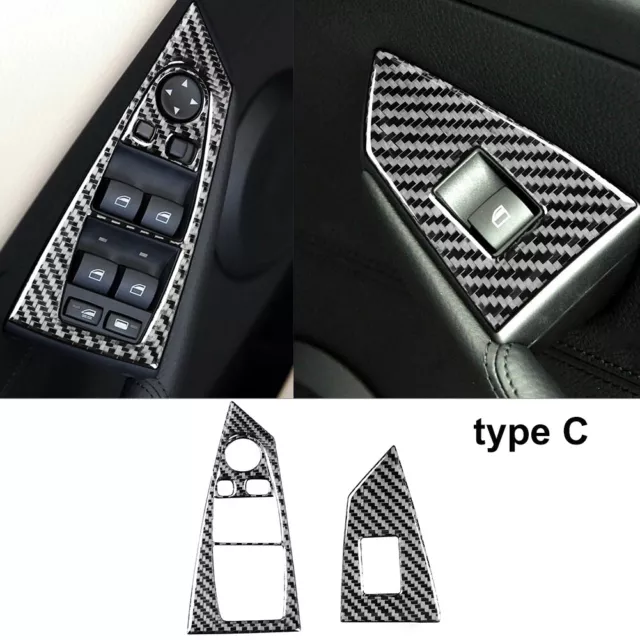 3-teilige Carbon-Faser-Fenstersteuerungsabdeckung für BMW 6er E63 E64 2004-2010