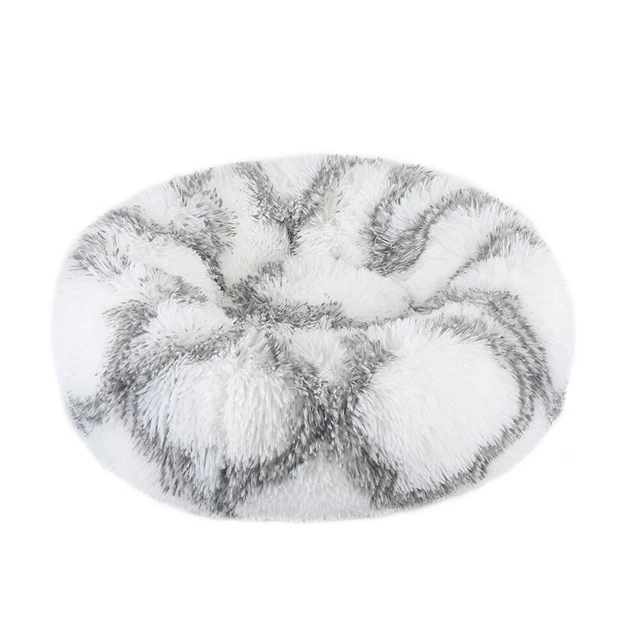 Super Fluffy Donut Pet Dog Cat Plush Bed Warm Soft Calming Bed Sleeping Nest