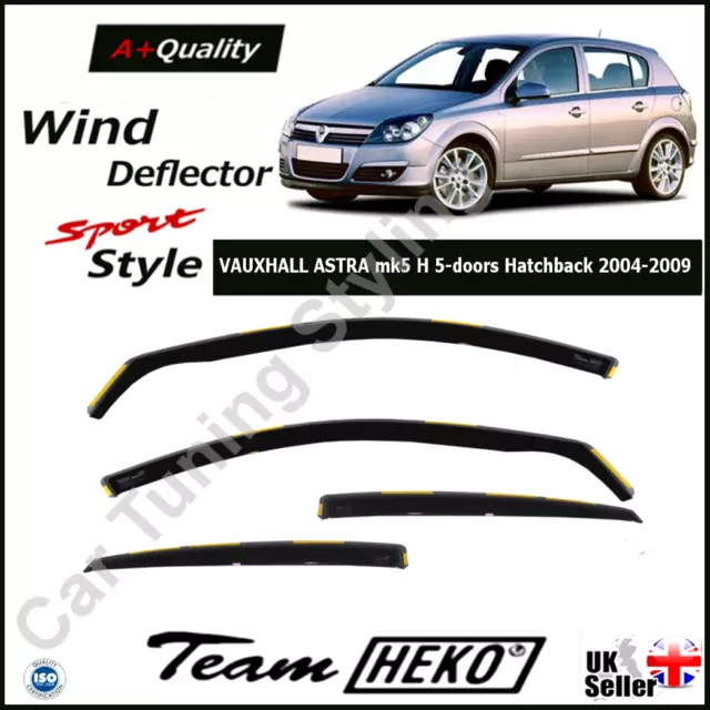 VAUXHALL ASTRA mk5 H 5-doors 2004-2009 Hatchback 4pc Wind Deflectors HEKO Tinted