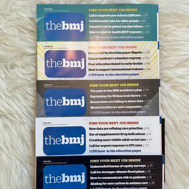 The BMJ Magazines July 2023 Magazines x 5 British Medical Journal Chronic Pain 2