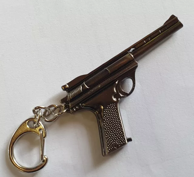 Collectible Model Luger Semi Automatic Gun Keyring Solid Metal 6cm UKSeller Gift