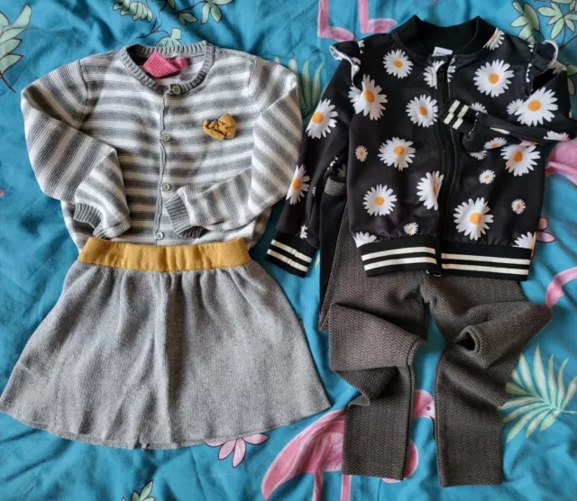 Girls Toddler Outfit Set Bundle Size 3-4 Years Skirt Trousers Cardigans