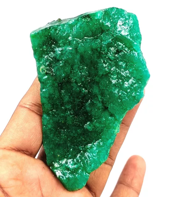 750 Ct EGL Certified Natural Green Emerald Raw Colombia Gemstone Uncut Rough MKU