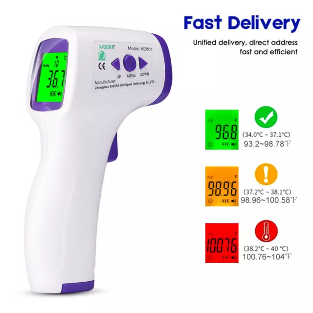 Medical NON-CONTACT Body Forehead IR Infrared Laser Accurate Digital Thermometer