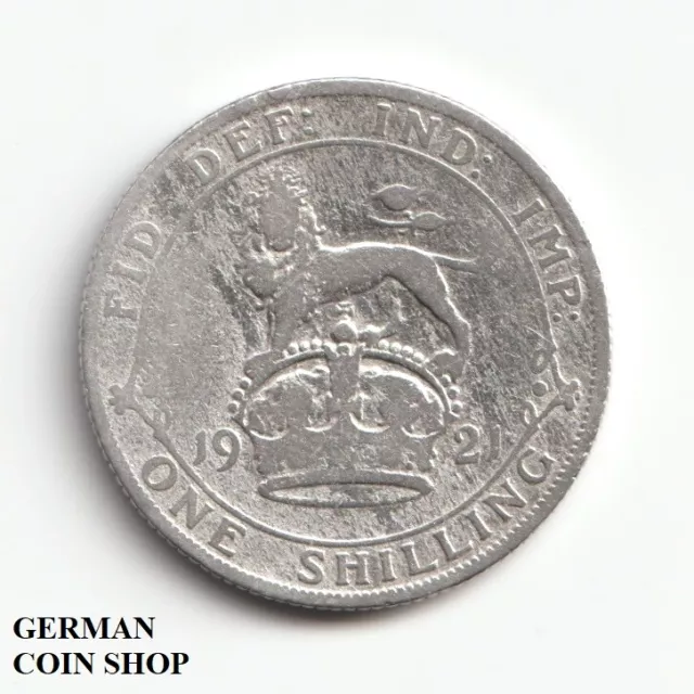 UK England Great Britain - 1 Shilling 1921 Georg V. Silber Silver