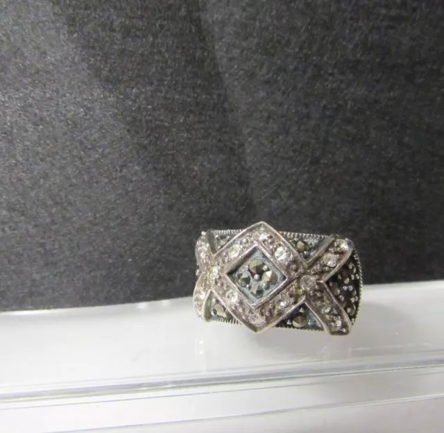 Judith  Jack  Sterling  Marcasite  Ring  Size 7.5- 8