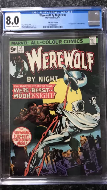 Werewolf by night #33-2nd app. of Moon Knight-Rare 🇬🇧 U.K. variant