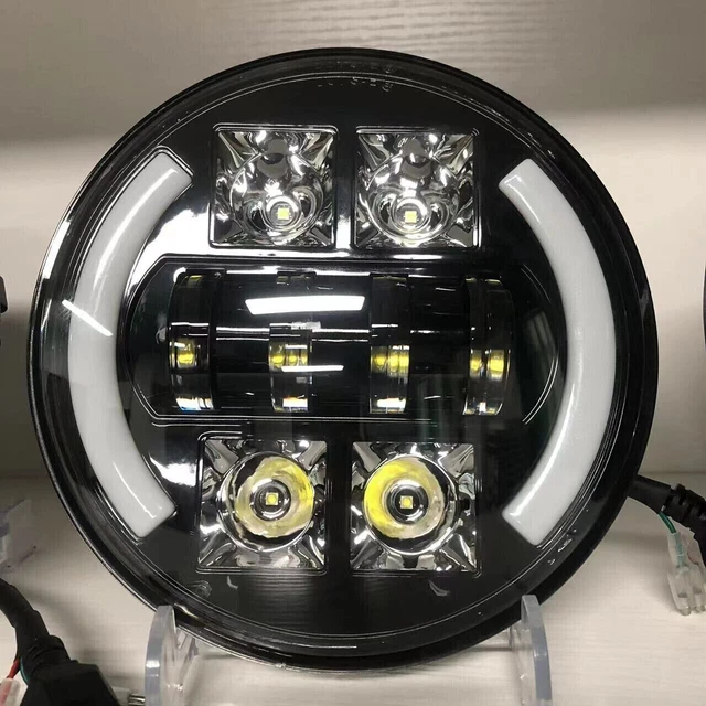 Phares LED 7 Pouces Pour Land Rover Defender - Feux Avant Avec DRL - Étanches, Haute Luminosité - 4x4