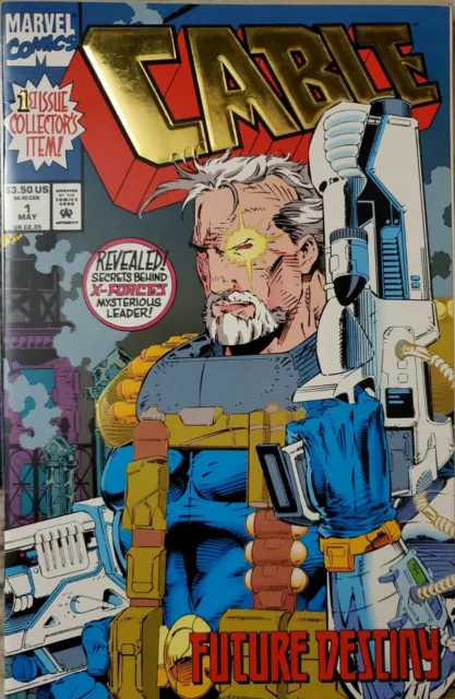 CABLE #1 VFNM 1993 - Embossed Gold Foil Logo with Wraparound Cover Marvel comics