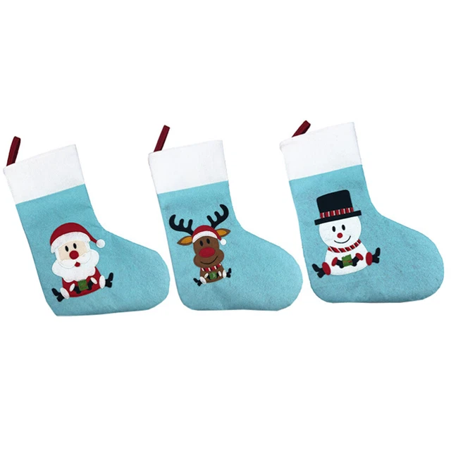 3 piezas bolsa de caramelos de Navidad medias de Navidad bolsas de regalo de Navidad calcetín