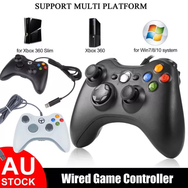 1x/2x Wired Game Controller Gamepad For Xbox 360 Console Joypad Windows PC