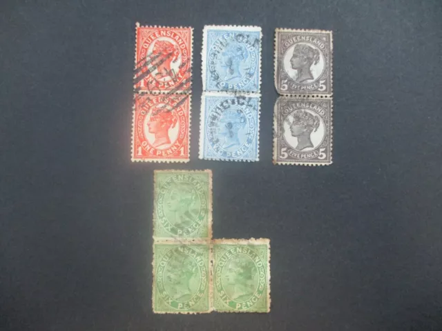 State Stamps: Queensland Used Variety Sheet - FREE POST! (T4559)