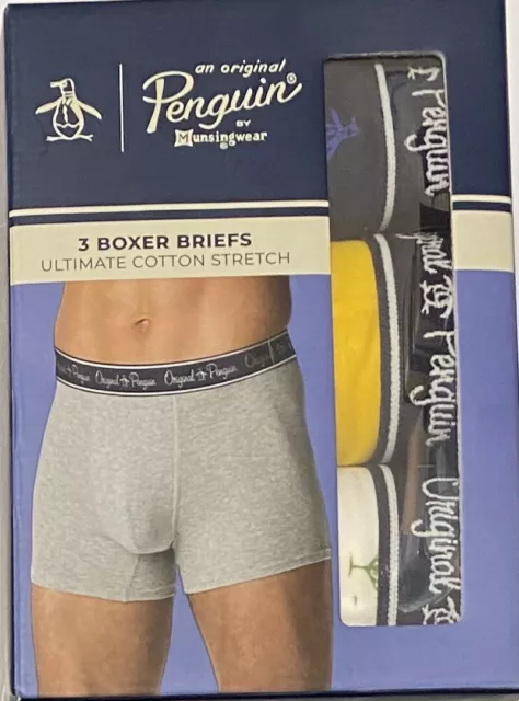 Original Penguin  3-Pack Men's Cotton Stretch Boxer Briefs Large (36-38)  0924