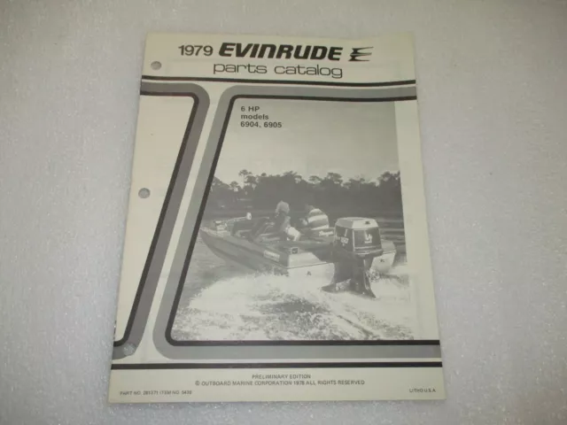 Evinrude Parts Catalog 1979 6 HP Part Number 281371