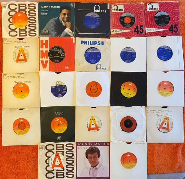 Johnny Mathis - Twenty Three 7" Singles/EPs including 4 Promos (UK)