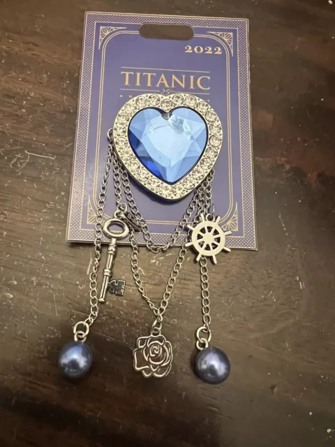 Titanic 25th Anniversary Heart of the Ocean Pin with Charms LE 100