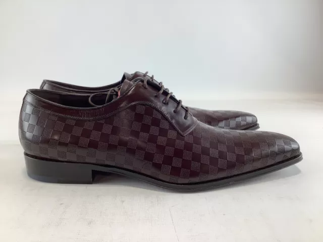 Mens Mezlan Brown Check Leather Oxford Dress Shoes 12M NEW