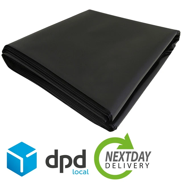 POLYTHENE SHEETING HEAVY Duty 500G Black Plastic Sheet, 2M Wide x