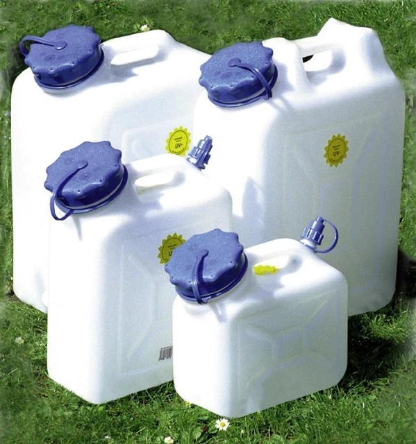 Lot De 4 Bidons D'eau 10L à Large Goulot – Alimentaire, Sans BPA, Fabrication Allemande, Homologués ONU, Empilables, Pour Camping Et Stockage (blanc)