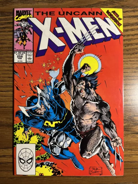 Uncanny X-Men 258 Direct Edition Jim Lee Wolverine Cover Marvel Comics 1990