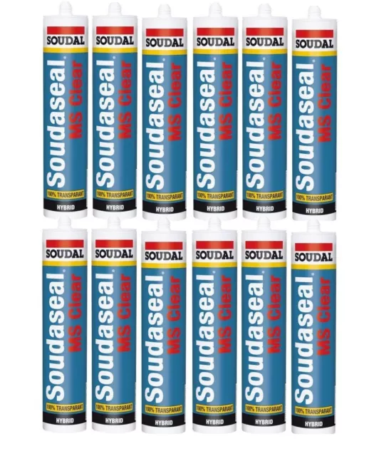 12x Soudaseal MS Clear Hybrid Polymer Silicone  Sealant Adhesive Invisible Bond