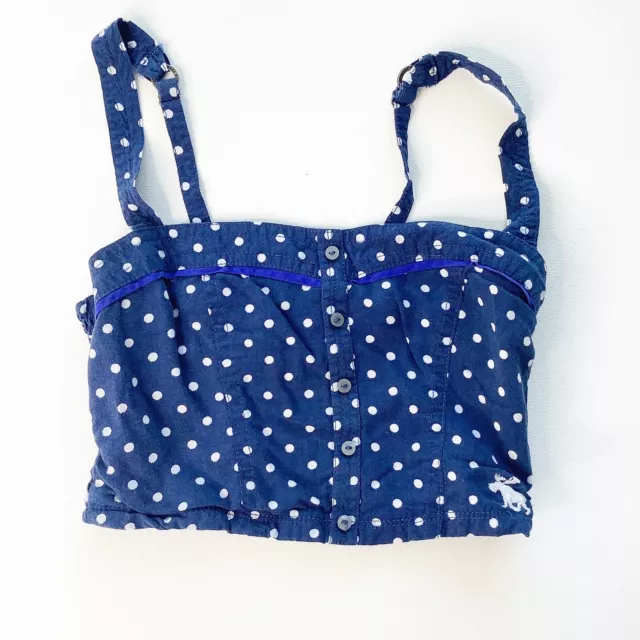 Abercrombie Kids Girls Crop Polka Dot Tube Top Spaghetti Strap Top Size M