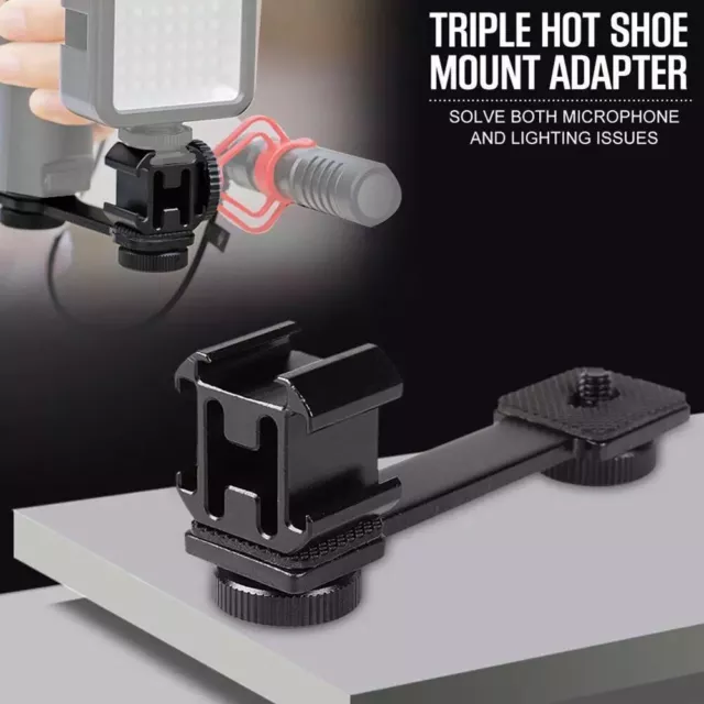 Triple Mount Adapter Extension Bracket Microphone Stand Bracket Holder