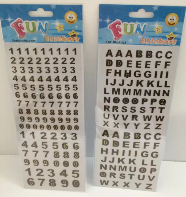 ALPHABET STICKERS, 2 sheets, SMALL *multi-coloured* CAPITAL