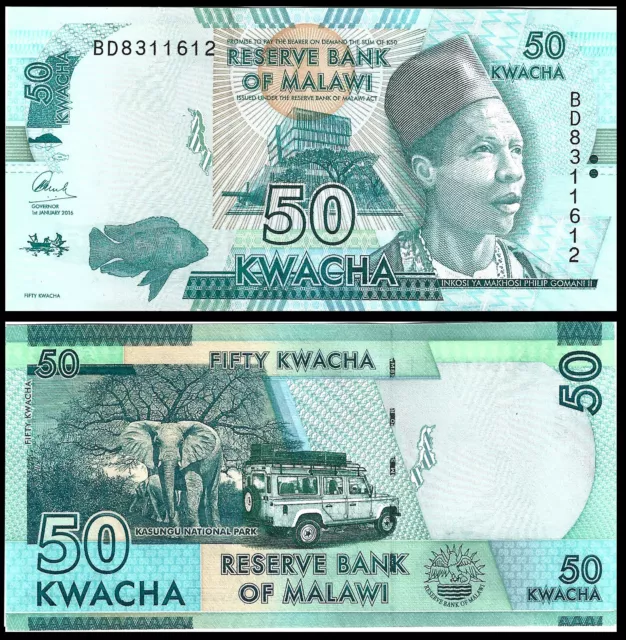 Malawi 50 Kwacha 2016 P 64 Unc