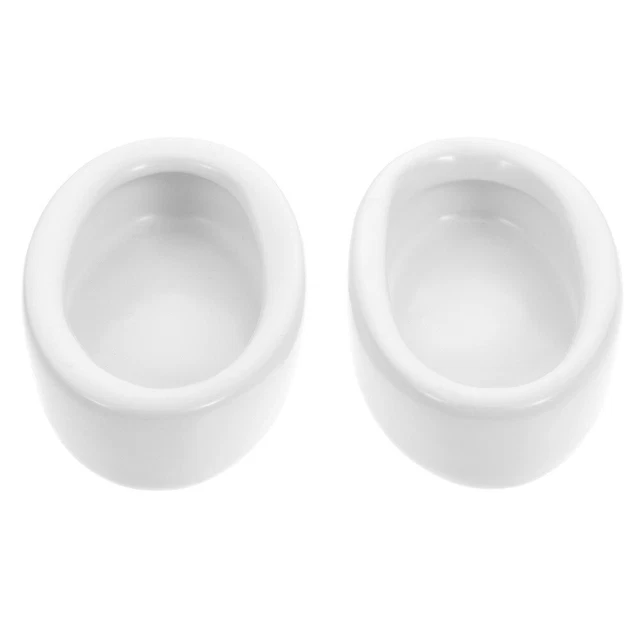 2 piezas tazón de alimentación de reptiles alimentador de cerámica para mascotas tortugas tazón de comida blanco