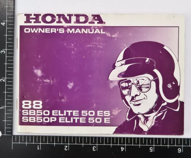 1988 Honda SB50 SB50P Elite 50 ES E Moped Scooter Owners Operator Manual OEM