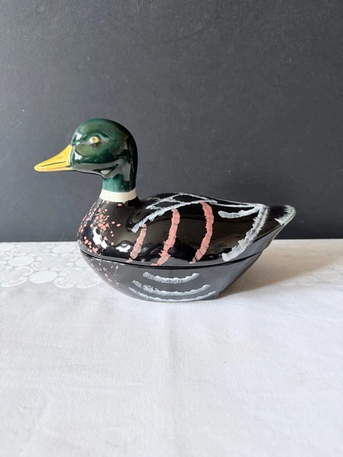 PETITE TERRINE « LE Faon » de Michel Caugant en faïence, hauteur 14 cm