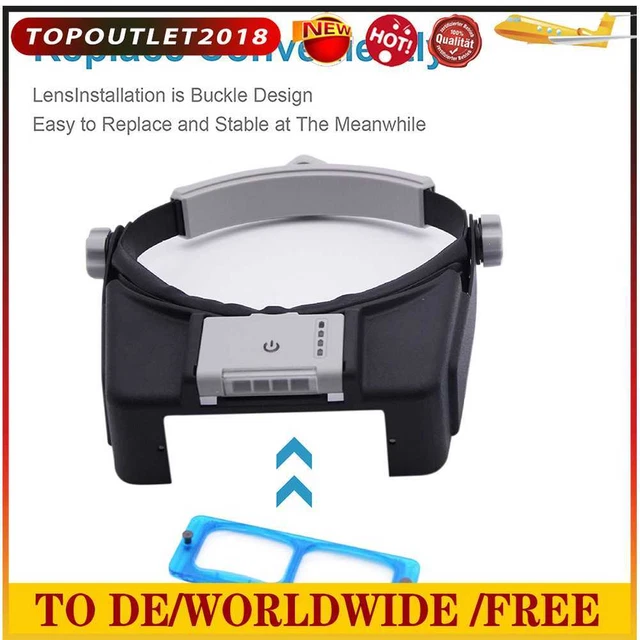 LED Light Illuminated Magnifier Hands Free Loupe Magnifier Watch Repair Supplies