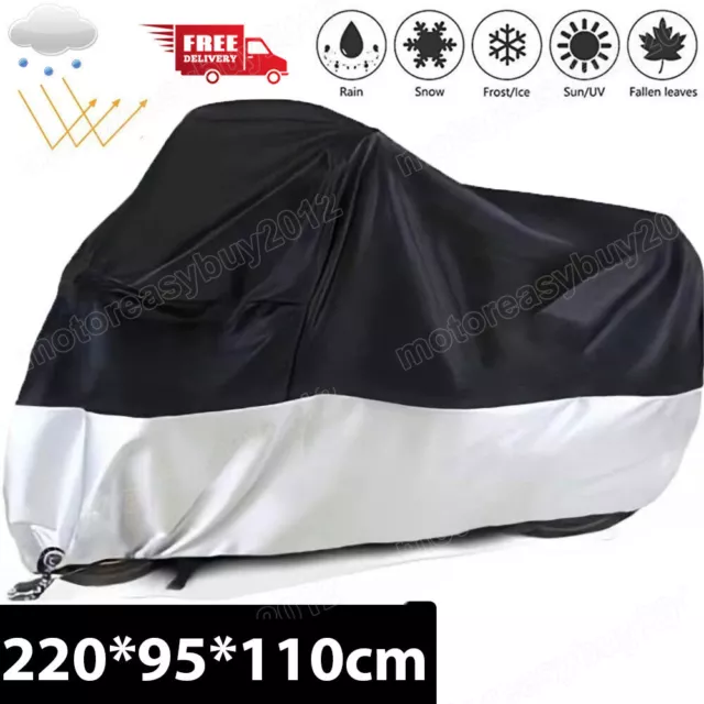 Heavy Duty Motorcycle Motorbike Cover Waterproof Outdoor Rain Dust UV Protector