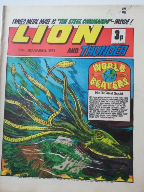 Lion and Thunder comic 27th November 1971 - STEEL COMMANDO etc. - FREE P+P