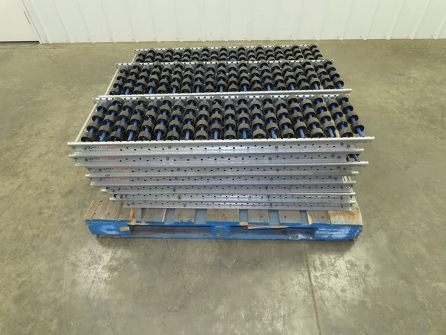 Unex Span Track 12"x 42" Plastic Skate Wheel Flow Rack Conveyor - 20 Sections