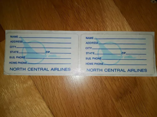 Avion autocollant sticker luggage tags North Central Airlines étiquette bagage