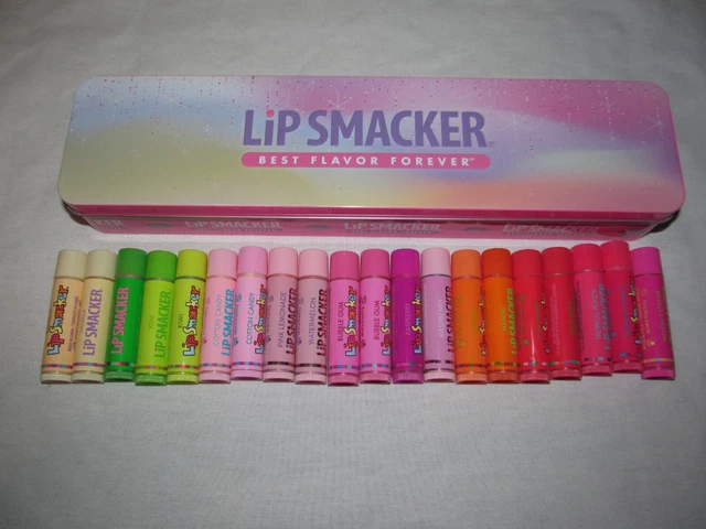 Huge Lot Bonne Bell Lip Smackers Best Flavor Forever Tin with 20 new Lip Balms