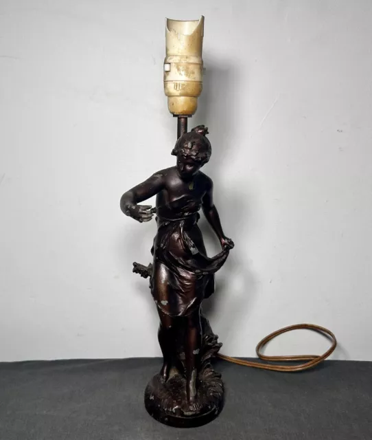 Vintage Prisonerriere Ernest J Ferrand Lady Statue / Lamp