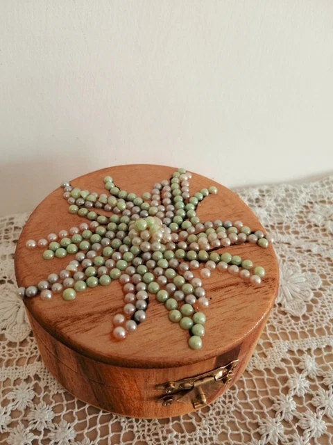 SCATOLA IN LEGNO - PORTA GIOIE - DECORATA - spedizione gratuita