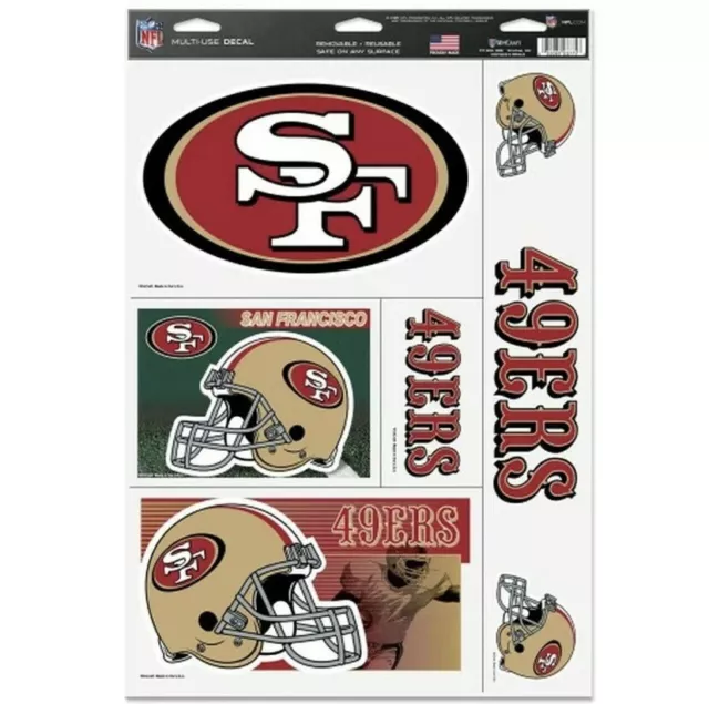 San Francisco 49ers NFL 11x17 Multi Use Ultra Decals Set of 5 Stickers  -New-