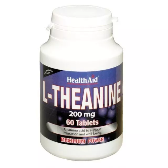 Tabletas HealthAid L-teanina 200 mg años 60-4 paquete