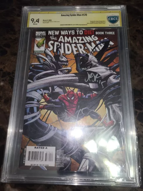 Amazing Spiderman 570 9.4 CBS (cgc Pgx) SIGNED JOHN ROMITA JR Marvel Comics 2008