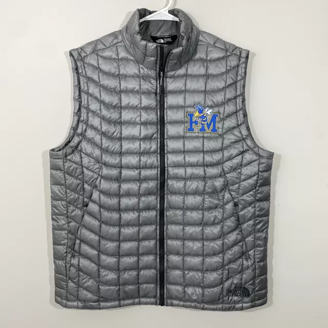 THE NORTH FACE Thermoball Quilted Vest Mens Large Silver Gray Puffer ...
