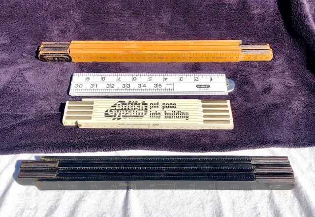 4 x Large Vintage Folding Rules HolCo No. A206 Chesterman No 1641 Rabone No 1302 4 x Large Vintage Folding Rules HolCo No. A206 Chesterman No 1641 Rabone No 1302
