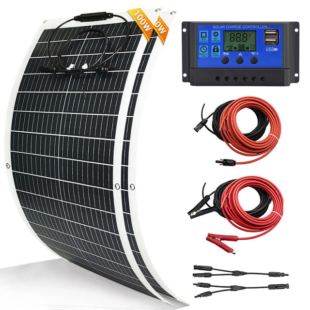 100W 200W 400W Flexible Solar Panel Kit 12V for Caravan RV Boat Camper ...